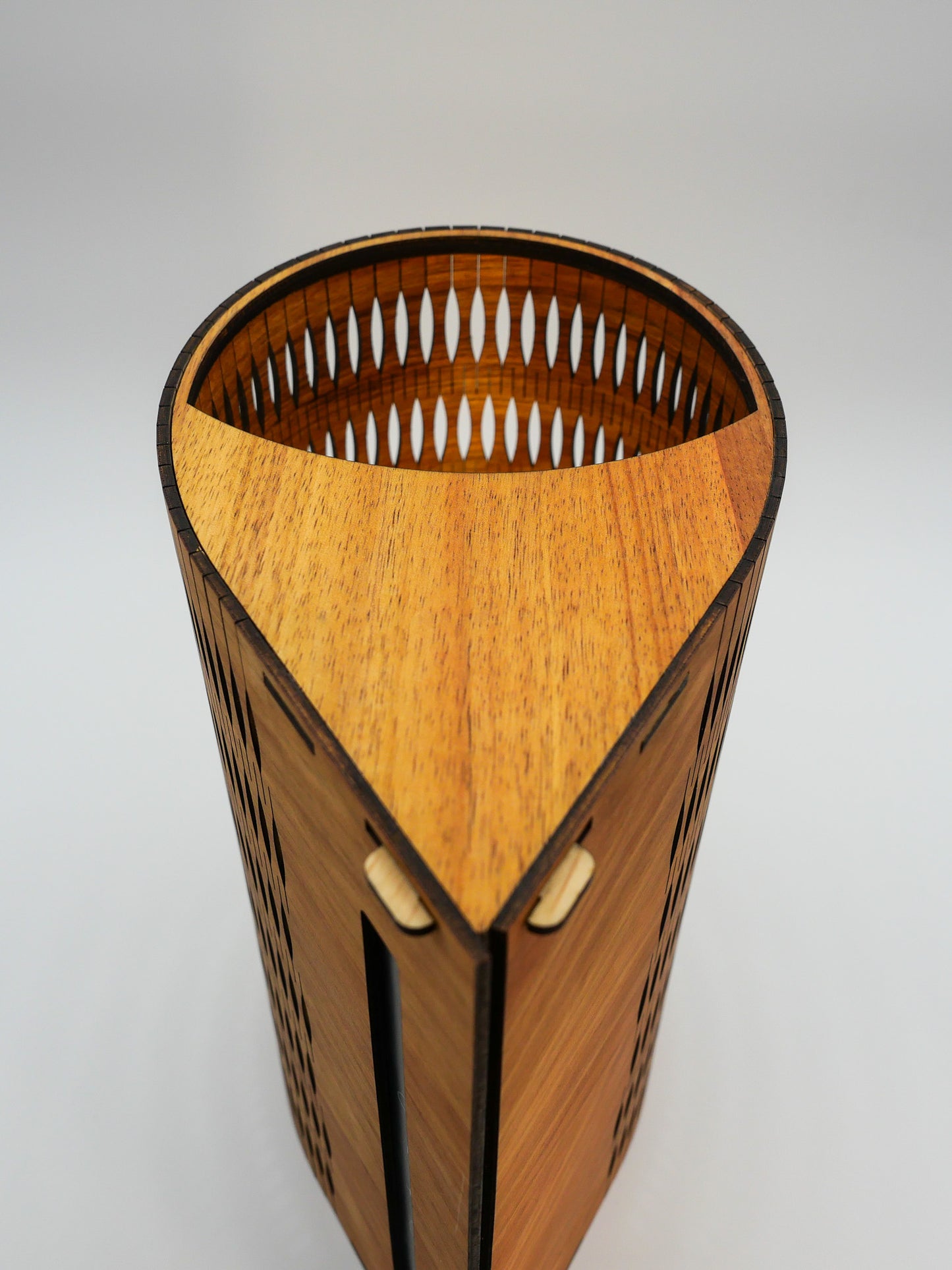 Droplet Cordless Lamp Tall in Blackwood timber top front view