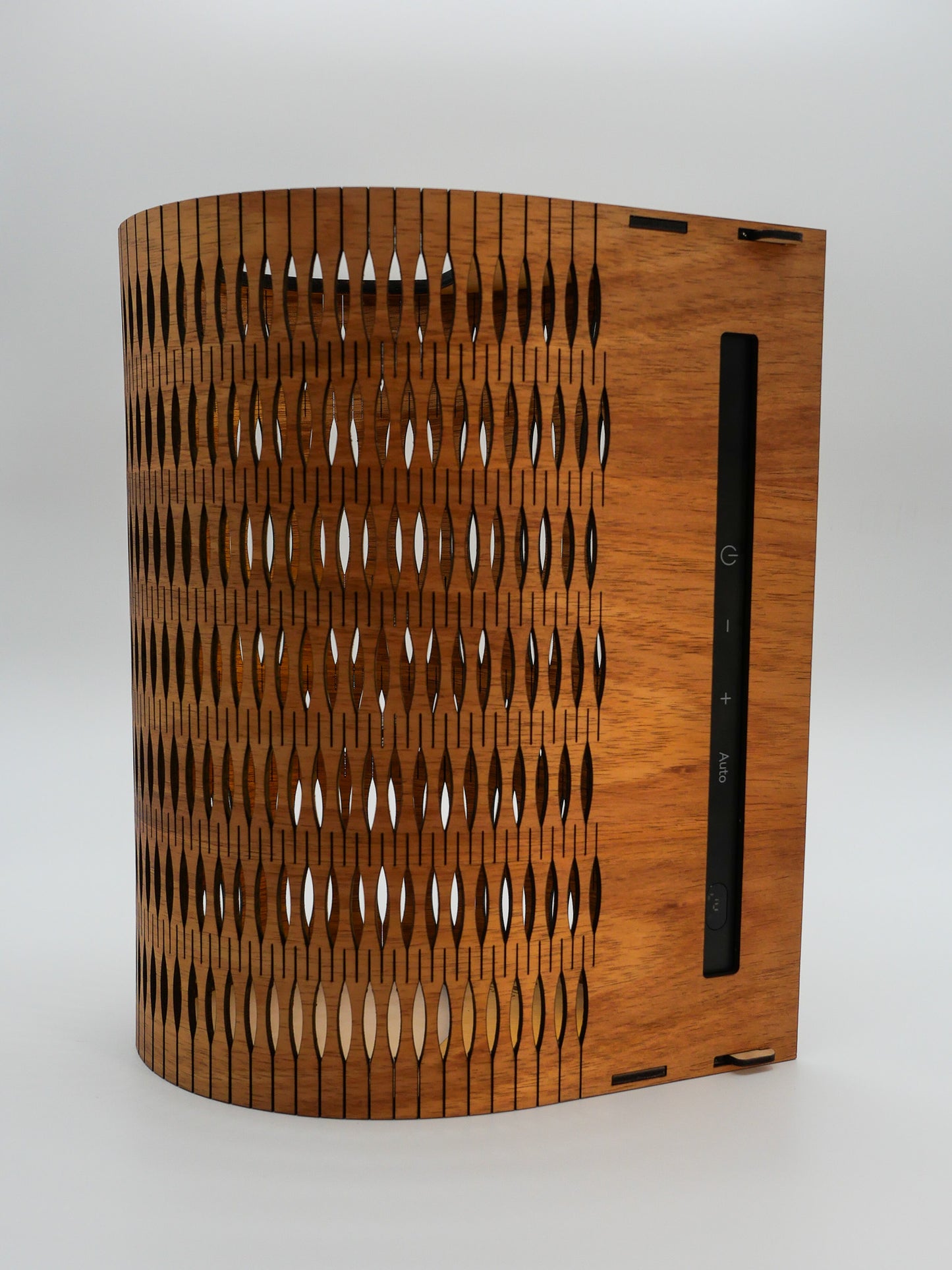 Droplet Cordless Lamp Tall in Blackwood timber control panel view