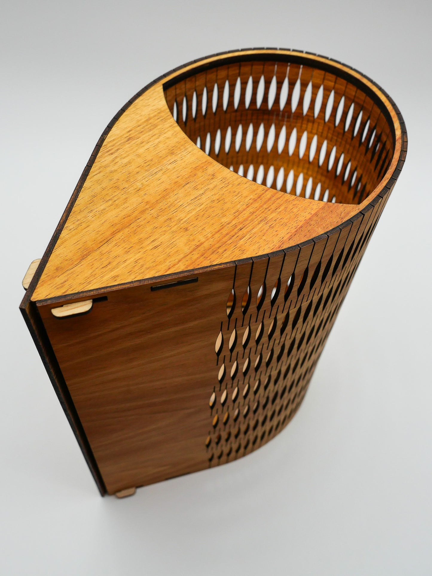 Droplet Cordless Lamp Tall in Blackwood timber top view showing wood grain