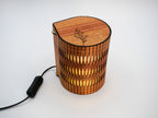 Wooden Bubble Lamp in Timber with Intricate Leaf Design and Warm Glow