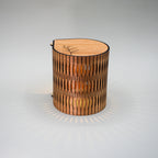 Wooden bubble lamp with a unique design on a gray background