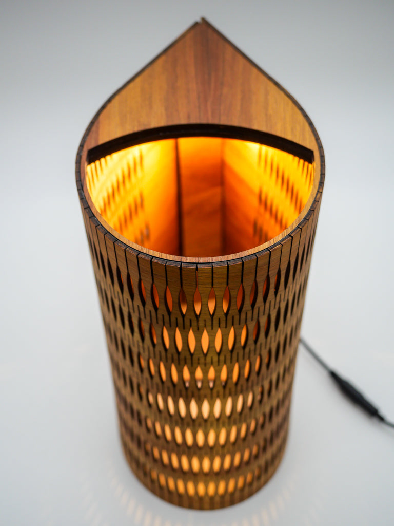 Droplet Lamp in blackwood timber inside