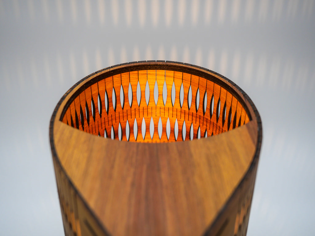 Droplet Lamp in blackwood timber top