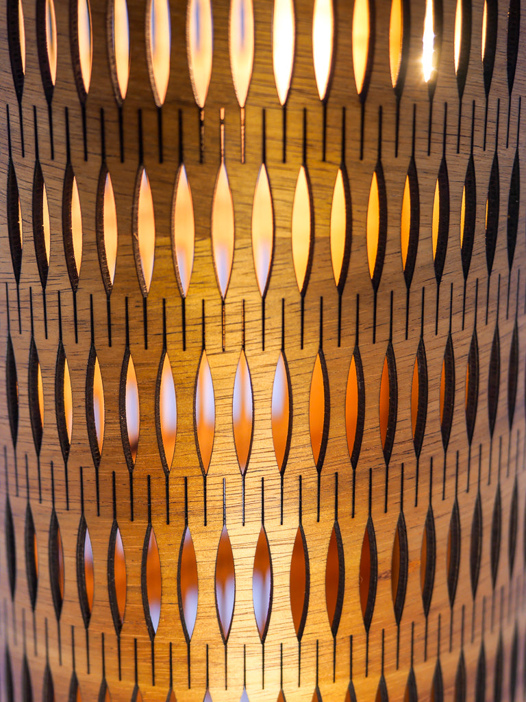 Droplet Lamp in blackwood timber side detail