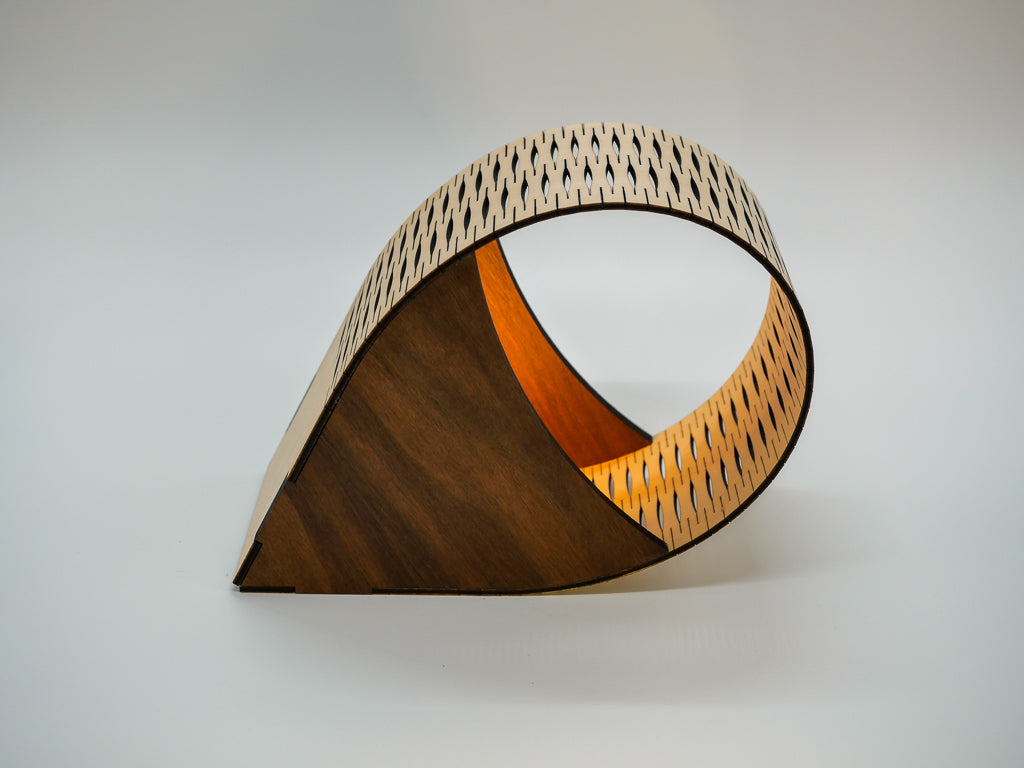 Portable Droplet Lamp in natural and walnut timber from RS Studio 