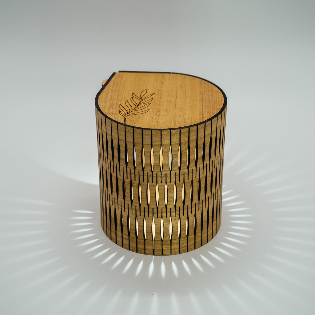 Portable Bubble Lamp in eucalypt timber top from RS Studio