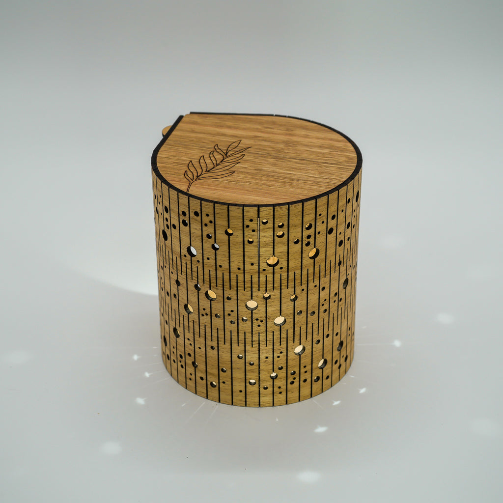 Portable Bubble Lamp in lunar design with eucalypt timber top from RS Studio