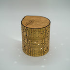 Portable Bubble Lamp in lunar design with eucalypt timber top from RS Studio
