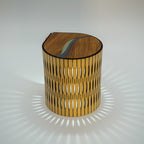 Portable Bubble Lamp with gum leaf  design in blackwood timber top from RS Studio