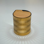 Portable Bubble Lamp with black shard and eucalypt timber top from RS Studio