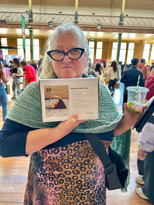 Customer showing their new Droplet Cordless Lamp